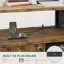 Wooden Printer Stand With Power Outlets, Industrial Storage Cabinet, Print Stand Filing Cabinets with Key, Wooden Sideboard with Open Shelf, Brown Image 6