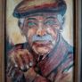 old man portrait on enamel signed by the artiste Image 2