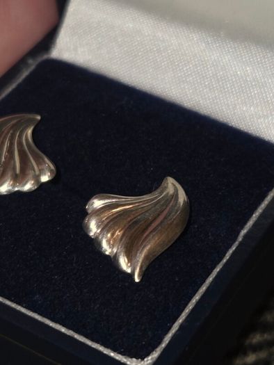 Vintage 925 Sterling Silver Shell Earrings