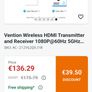 Vention Wireless HDMI Transmitter & Receiver (Upgraded 50M Model ADKB0 Image 3