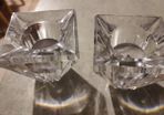 Lovely Tipperary Lead Crystal Cut Glass Pair of INFINITY Votive Candle Holders