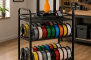 3D Printer Filament Storage Rack 3 Tier Heavy Duty Storage Shelf, Rolling Filament Spool Holders Racks with Wheels, Filaments Organzied for 3D Printing Station, Office, Workshop (Shelf Only)