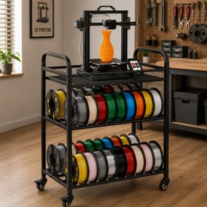 3D Printer Filament Storage Rack 3 Tier Heavy Duty Storage Shelf, Rolling Filament Spool Holders Racks with Wheels, Filaments Organzied for 3D Printing Station, Office, Workshop (Shelf Only)