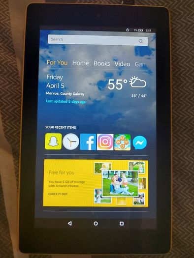 Amazon Fire 7, 7th Generation), Model SR043KL, 16GB, in excellent cosmetic Condition