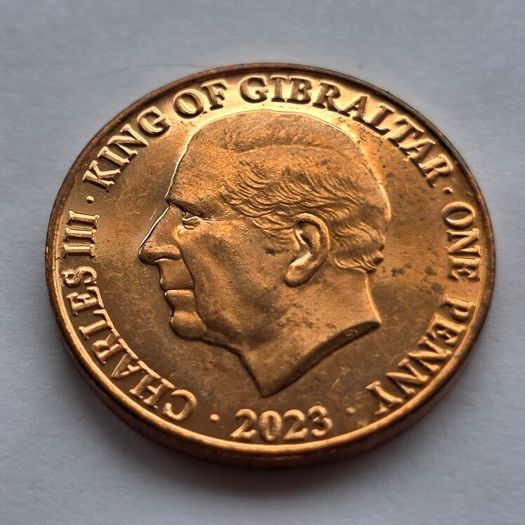 Gibraltar Coins Charles III Coronation 1p 2023 UNC