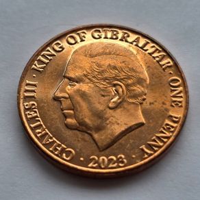 Gibraltar Coins Charles III Coronation 1p 2023 UNC