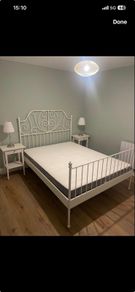 Ikea bed fame plus mattress LEIRVIK