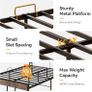 4ft6 Double Bed Frame with Storage Upholstered Headboard, LED Light & Charging Statio Image 4