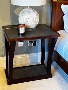 Pair of Dark Wood Bedside Lockers / Tables