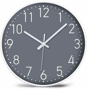Wall Clock Silent, Non Ticking Modern Quartz 12"- Battery Operated Digital