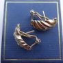 Vintage Sterling Silver  Earrings 1980s Gold Plated Shell Design 4,70g Image 7