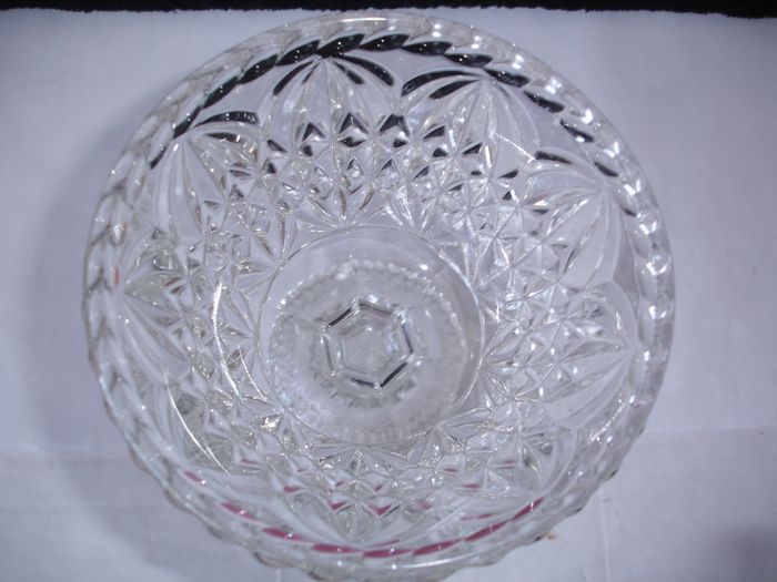 Antique Early American Clear Glass Compote Bowl circa late 1800's