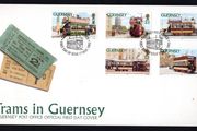 1992 Guernsey Trams in Guernsey Commemorative Stamps Official First Day Cover (FDC)