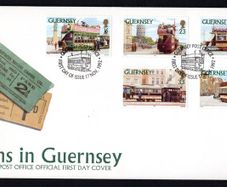 1992 Guernsey Trams in Guernsey Commemorative Stamps Official First Day Cover (FDC)