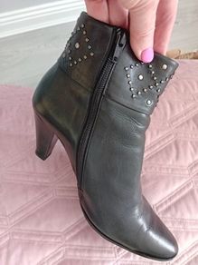 Gabor - Leather Mid Heel Ankle Boots - UK 5 - Black - RRP 140