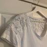 White V Neck Lace T-Shirt Image 4