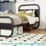 Single Bed Frame with Headboard, Black Single Bed 90x190 cm Image 8