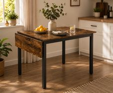 Folding Dining Table with Drop Leaf Sides