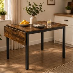 Folding Dining Table with Drop Leaf Sides