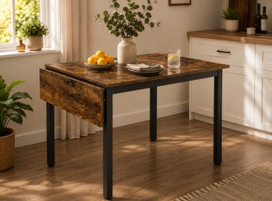 Folding Dining Table with Drop Leaf Sides