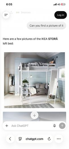 IKEA STORA Double Loft Bed 140 x 200 cm