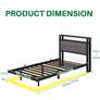 Metal Bed Frame with LED Lights and Charging Station, Heavy Duty Metal Slat Support, Noise Free, No Box Spring Needed Image 9