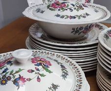 Vintage Porcelain Dinner Set For 6 Royal Tudor Ware Barker Bros England Ironstone