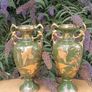 A Pair of 16 Inch Gold Gilded Asian Vases( Circa 1910) Image 2