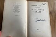 Jeffrey Archer SIGNED The Fourth Estate Autograph
