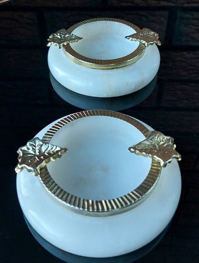 1960's Onyx Trinket/Jewellery Holders x 2