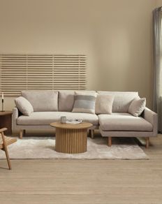 Sofa / Couch chaise longue right, colour sand