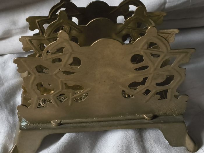 vintage collectable brass letter rack
