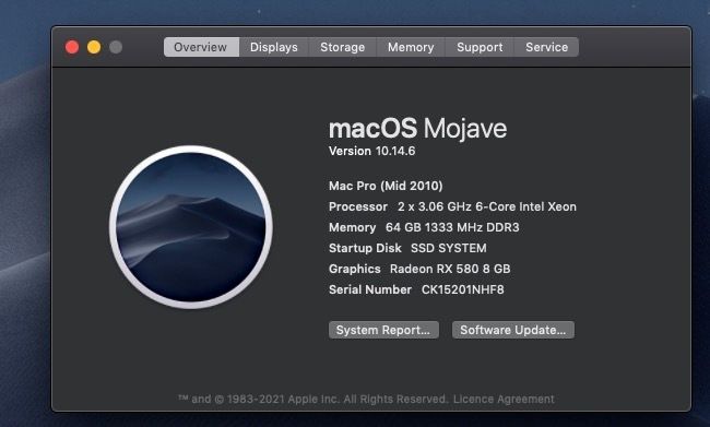 High Spec Mid-2010 Mac Pro 2 X 3.06 Ghz 6 Core, Nvme Ssd 512gb, 64 Gb Ram, Radeon Gpu 8 Gb