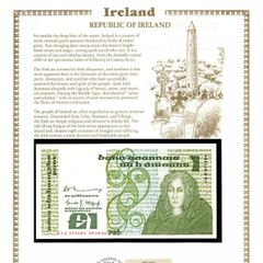Ireland Banknote 1 Pound 1981 P-70b Unc W/fdi Un Flag Stamp Clg