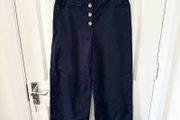 Whistles High Rise Wide Leg Cropped Trousers UK8
