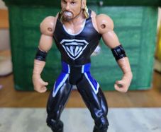 Christian wrestling action figure black and blue gear loose