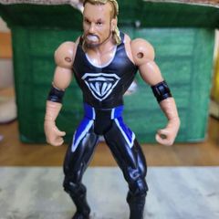 Christian wrestling action figure black and blue gear loose