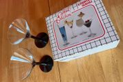 2 x Retro Martini Cocktail Glasses