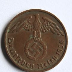 Germany 1938 2 Reichspfennig Bronze Coin
