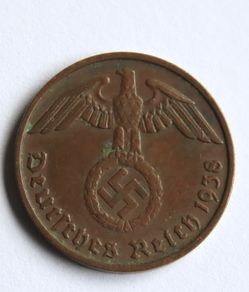 Germany 1938 2 Reichspfennig Bronze Coin