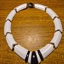 Vintage Black and White chunky beaded collar V necklace Image 3