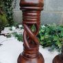 Large Open Twist Handcarved Candlesticks Image 3