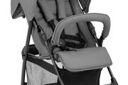 Grey - Super Lightweight Travel Pushchair with Raincover (only 5.9 kg) Compact &amp; Foldable, Fully Reclining, XL Storage Basket, from Birth up to 15 kg
