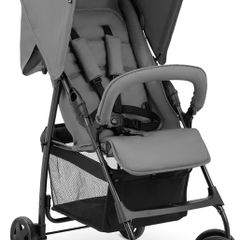 Grey - Super Lightweight Travel Pushchair with Raincover (only 5.9 kg) Compact & Foldable, Fully Reclining, XL Storage Basket, from Birth up to 15 kg
