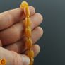 Luxury rare beeswax genuine Baltic amber beaded elastic bracelet with gold plated spacers vintage jewellery bracelet Image 2