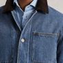 Reiss Corduroy Collar Denim Jacket Image 3