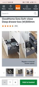Soto Soft-close Deep drawer box (W)500mm