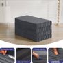 Folding Floor Mattress Single 190x90cm, 4-Fold High Density Foam Foldable Futon Mattress with Washable Cover, Wide Stripe Plush Portable Guest Bed for Travel Camping, Grey Image 7