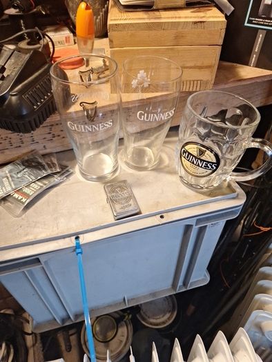 advertising pub glasses baileys guninness and ithers