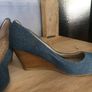 denim wedge shoe Image 2
